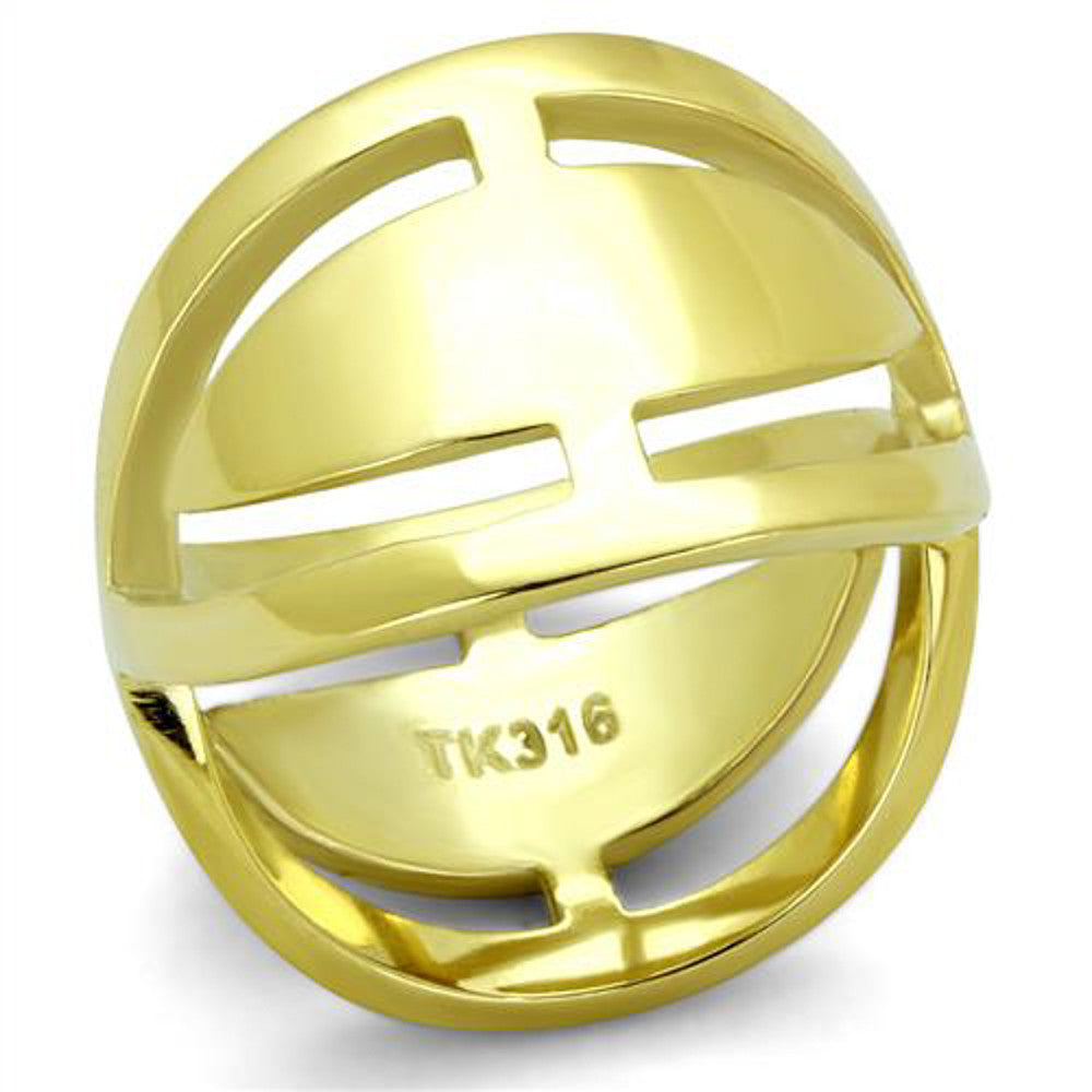 14K Gold Ion Plated Stainless Steel 316 Cocktail Fashion Ring Women's Size 5-10